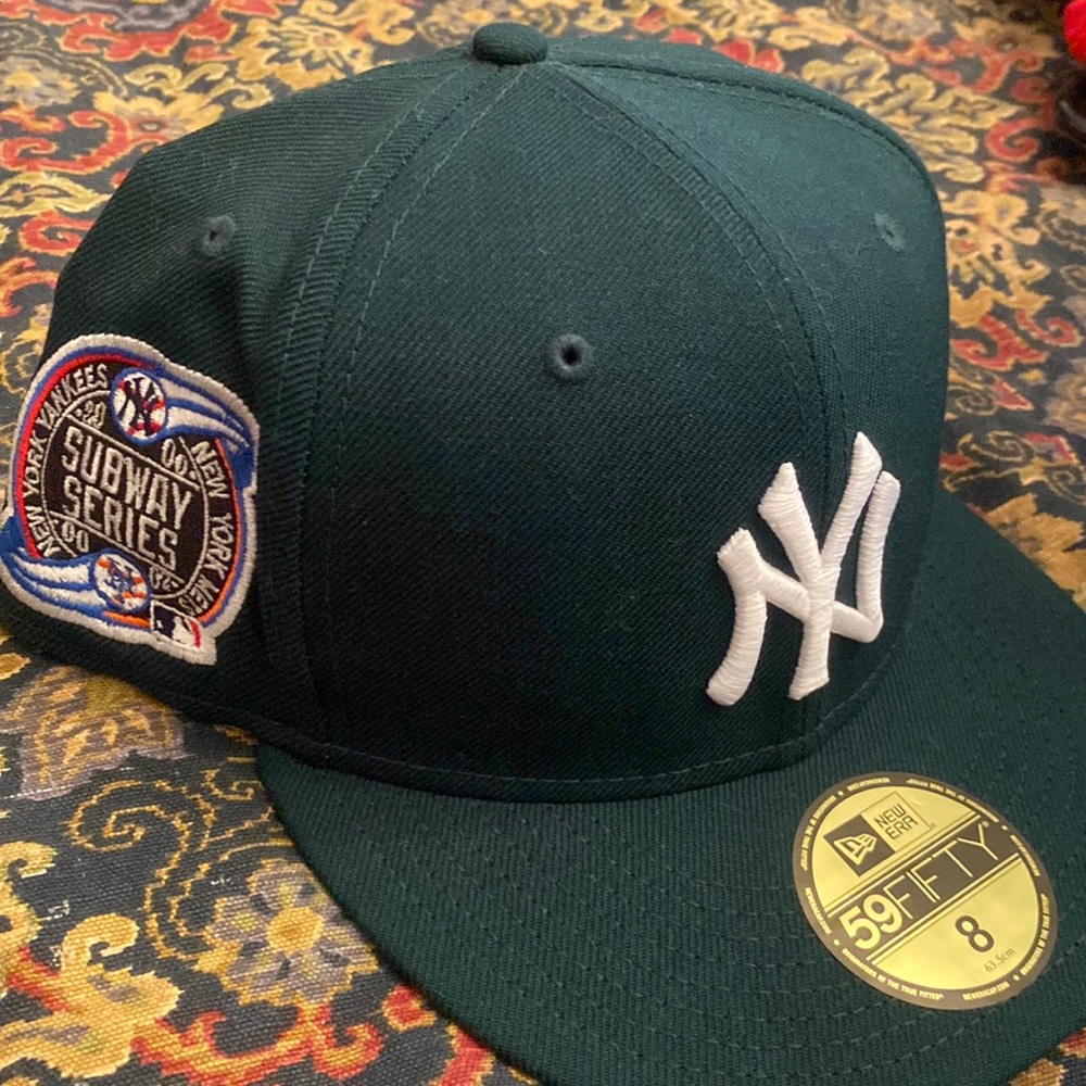 New Era NY Yankees subway series (2000) navy green with Perry wrinkle under